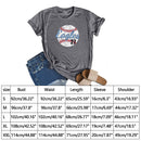 Independence Day Print Baseball Letter T-Shirt (Grey S)