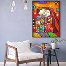Painting By Numbers Kit Frameless DIY Sweet Lovers Hand Painted Canvas Artwork