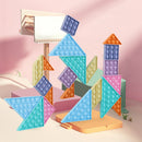 Tangram Push Bubbles Decompression Soft Vent Toys Stress Reliever for Children