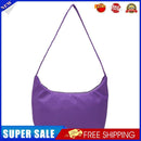 Women Solid Color Messenger Bag Lady Nylon Zipper Crossbody Bag (Purple)