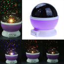 Rotating Projector Starry Night Lamp Projection LED Lights Xmas Gift(Purple