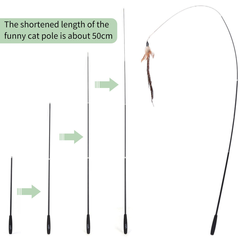 Cat Wand Toys - Durable Pole with High Strength & Toughness Ideal Toys for Pets