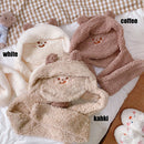 Winter Warm Windproof Beanies Caps Bear Ear Hat Hat Scarf Set Earflap Earmuff