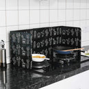 Oil Splash Scald Proof Board Kitchen Gas Stove Cooking Guard (Black Cactus)