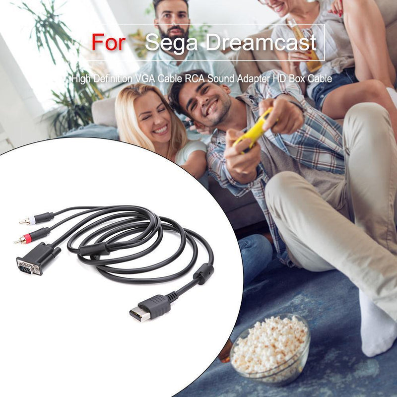 1.8m/6ft VGA Sound Adapter Box Cable PAL NTSC for Dreamcast Video Games Console