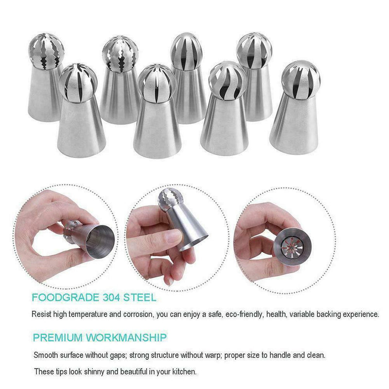 8pcs set Russian Nozzles Tulip Icing Piping Tips Cake Flowers Decoration Q6V9