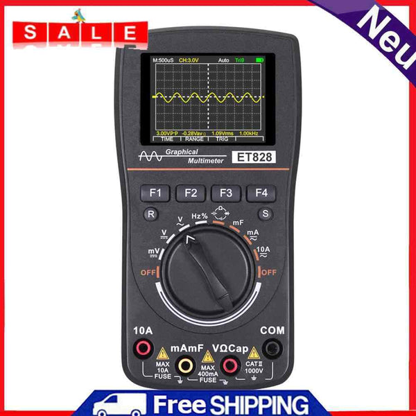 ET828 2-Inch Oscilloscope Multimeter Digital 1MHz 2.5Msps Resistance Test Meter