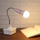 E27 LED Light Bulb Holder Universal Flexible Extension Lamp Socket (Pink)