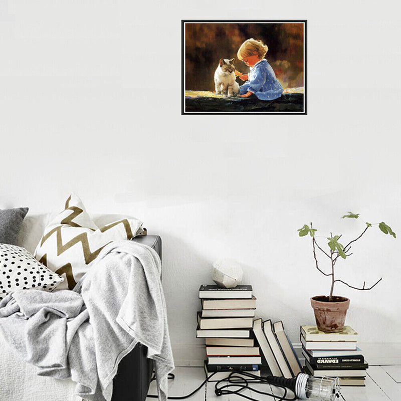 5D DIY Diamond Painting Happy Childhood Hour Cross Stitch Embroidery Mosaic