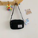 Fashion Women Canvas Patchwork Crossbody Phone Bag Mini Handbags (Black)