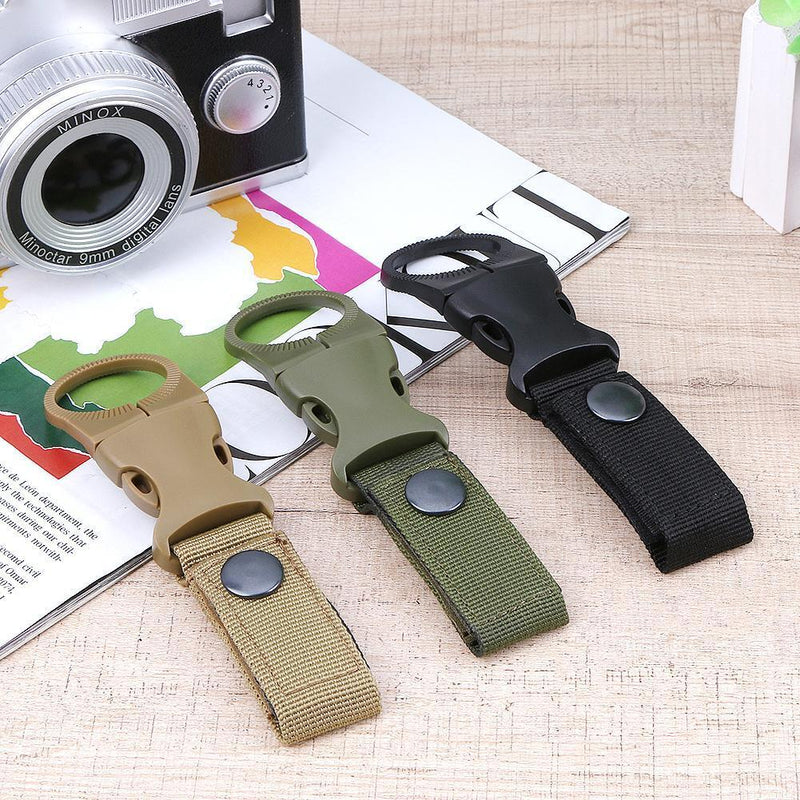 3pcs Nylon Webbing Buckle Water Bottle Holder Clip Climb Carabiner Belt