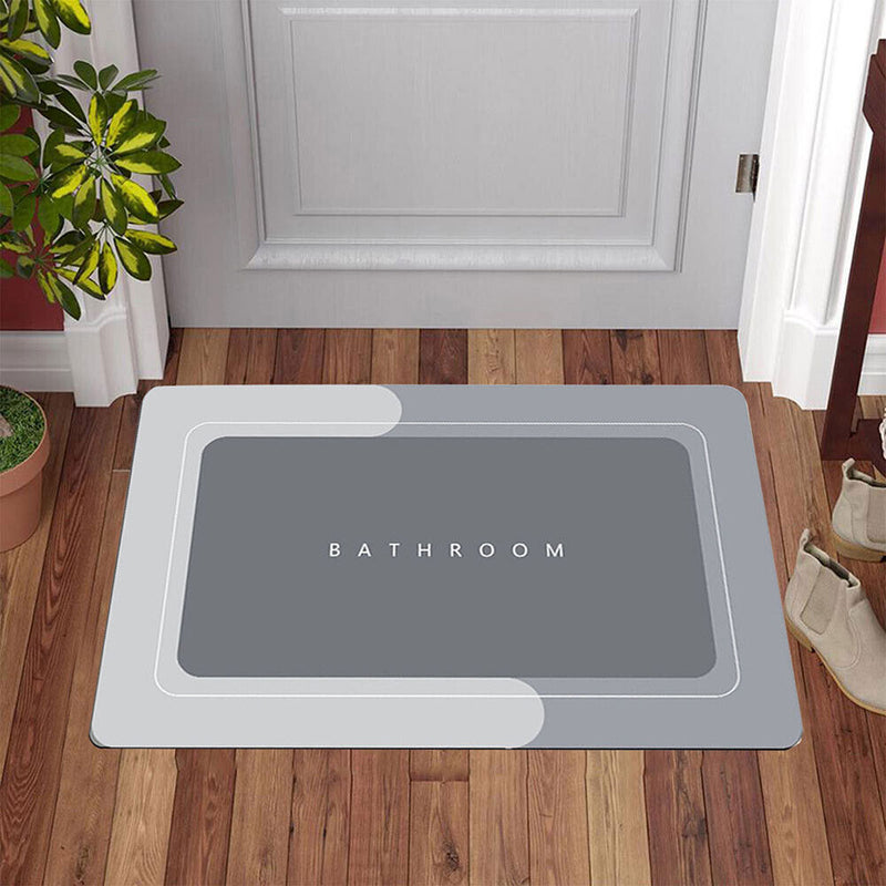Water Absorption Non-slip Carpet Washable Floor Mat (Light Grey 40x60cm) Newly