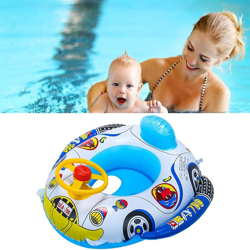 Inflatable Car Steering Wheel Boat Baby Circle Seat Ring Water Toys Random Newly