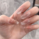 Full Cover Wearable Medium Long Length Press on Nails French False Nail Cat Eye