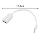 Stereo Adapter 1 Male To 2 Female 3.5mm Headphone Y Splitter White Audio Cable