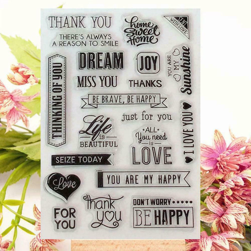 Happy Birthday Silicone Clear Stamp Transparents Rubber Scrapbookings DIY U7G4