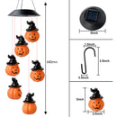 Solar Color-Changing Halloween Lamp Party Wind Chime Hook Lantern (Pumpkin)