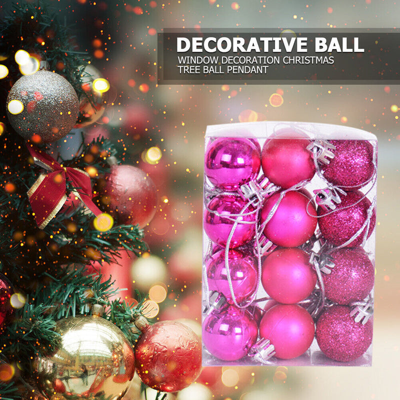24pcs/box Christmas Balls 3cm Hanging Shopping Mall Ceiling Ornament (A) Newly