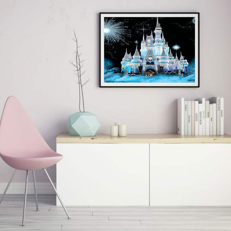 Snow Castle 5D Diamond Painting Rhinestone Full Round Drill for Room Decora