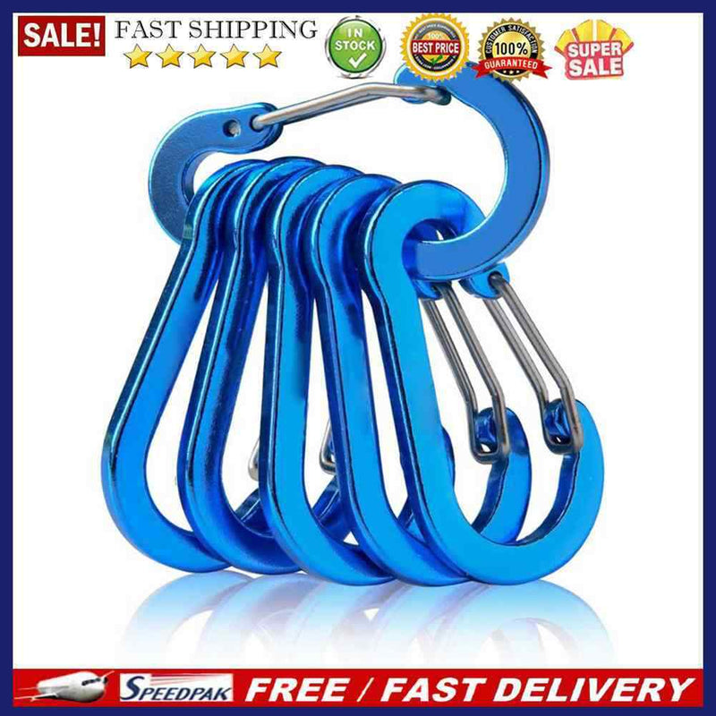 6pcs Outdoor Camping Carabiner Quick Hanging Buckle Climbing Survival Equipme