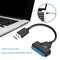 USB 2.0 to SATA 22Pin Adapter Cable HDD SSD External Hard Drive Converter Wire