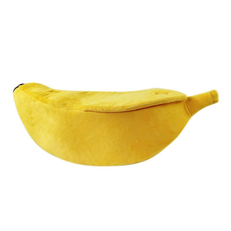 Cute Banana Shape Pets Bed House Warm Cat Nest Dog Mat Kennel (Yellow S)