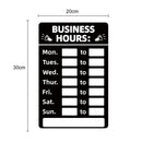 Business Hours Sign Hours of Operation Signs for Window / Door (Black) Newly