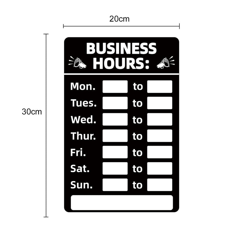 Business Hours Sign Hours of Operation Signs for Window / Door (Black) Newly