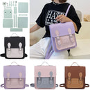 Adjustable College Handmade Backpack Bag Handbag Cambridge Woven Bag Leather