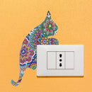 DIY Cat Diamond Painting Switch Stickers Bedroom Luminous Decorative Wall Decals