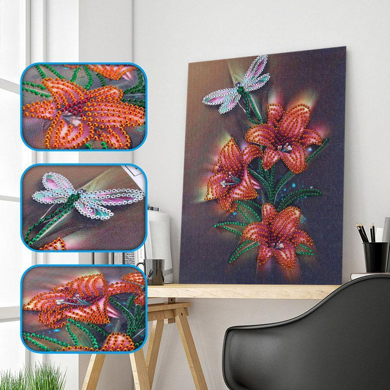 5D DIY Special Shaped Diamond Painting Flowers Cross Stitch Embroidery Kits