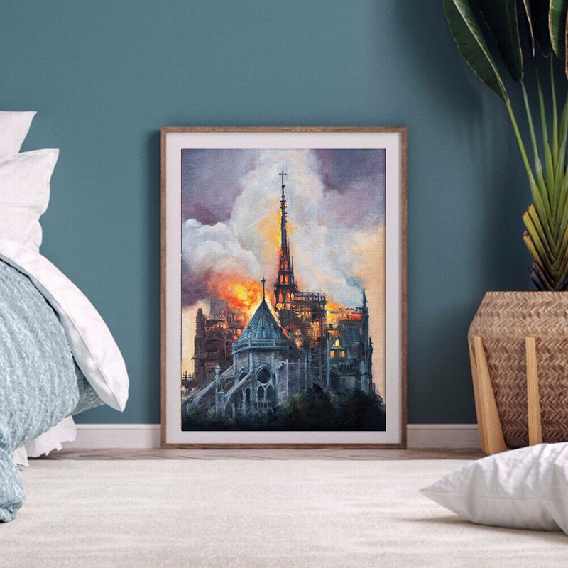 DIY Digital Oil Paint By Number Notre Dame De Paris