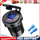 P21-B Car Motorcycle Dual USB Charger PD + QC 3.0 USB Charger Socket (Blue)