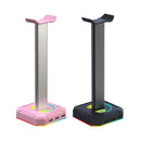 RGB Headset Stand with 3 USB 2.0 Ports Gaming PC Headphone Holder (Black)