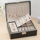 2 Layer Women Jewelry Box, Lockable Organizer, Display Storage Case (Black)