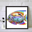 5D DIY Full Round Diamond Painting Color Fish Handmade Embroidery Kits for Gifts