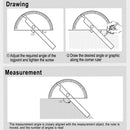 Steel Adjustable Angle Gauge Round Finder Measuring Ruler 180 Degree Protractor