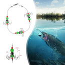 Luminous Squid Cuttlefish Wire Fishhook Umbrella Ocean Fishing String Hooks