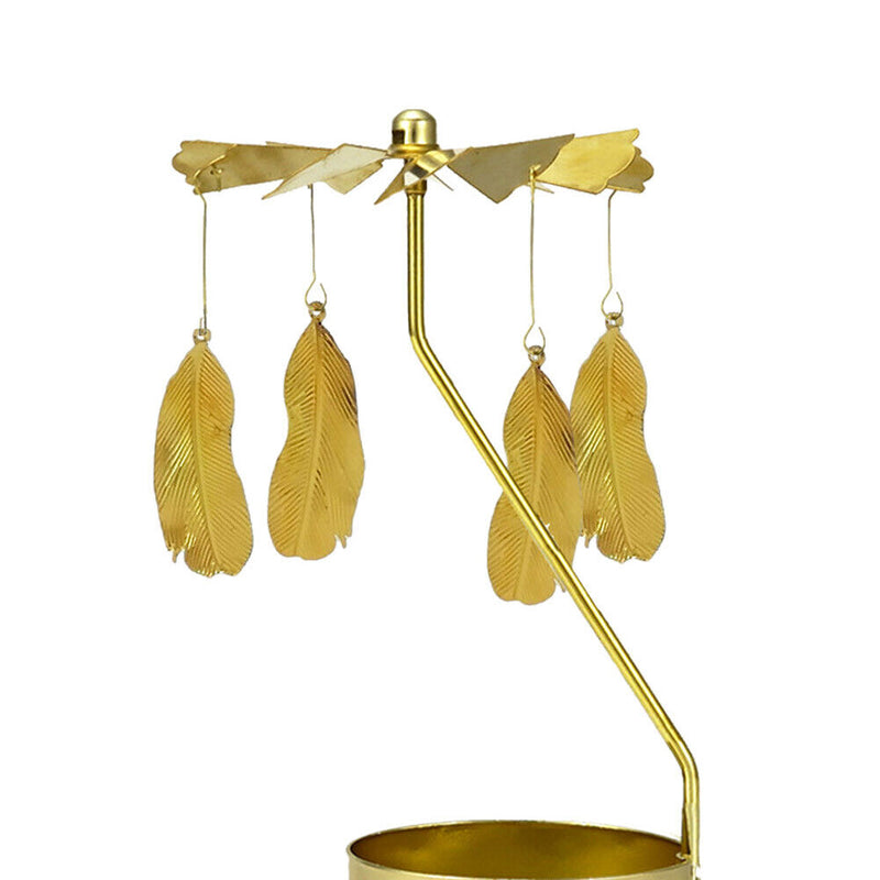 Spinnin Carrousel Candle Holder Wrought Metal Lighting Candlestick Art Ornament