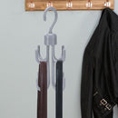 360 Degree Rotatable Hanger Double Layer Hook Bag Tie Storage Rack (Grey) Newly
