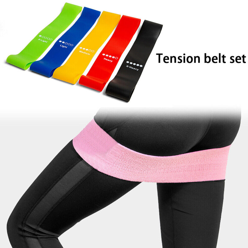 5pcs Sports Resistance Bands Elastic Fitness Pilates Pull Rope (Mixed)