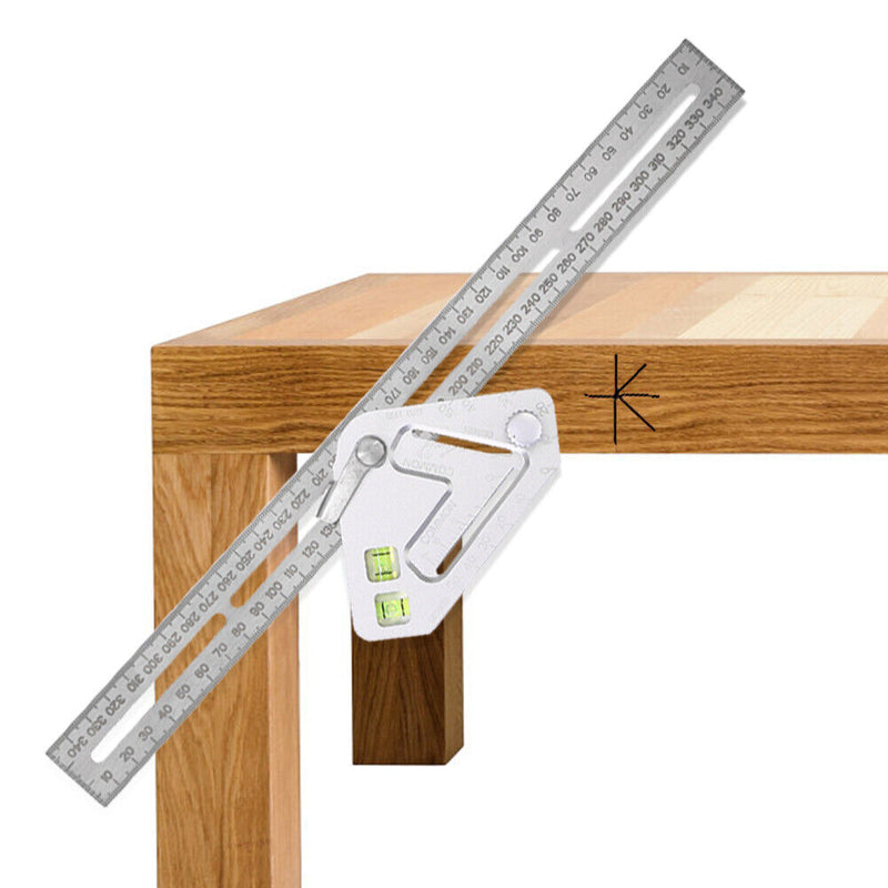 350mm Angle Level Ruler Woodworking Triangle Protractor Gauge for Carpenter