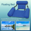 Floating Bed Swimming Pool Inflatable Water Longue w/Backrest (Dark Blue)