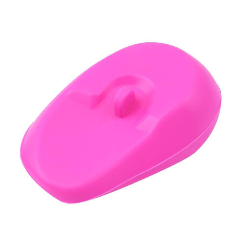 1 Pair Salon Hair Dye Silicone Ear Cover Barber Anti Staining(Rose red)