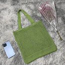 Women Hollow Knitted Shoulder Bag Simple Crochet Tote Designer Shopper Handbags