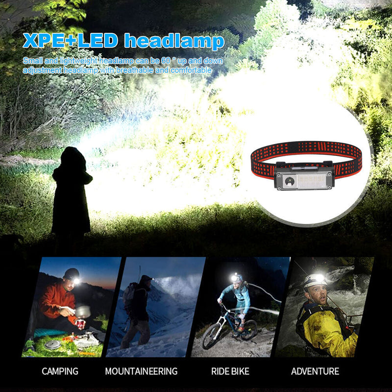 XPE LED Headlamp 4 Gears 400lm Waterproof Head Torch for Running Camping