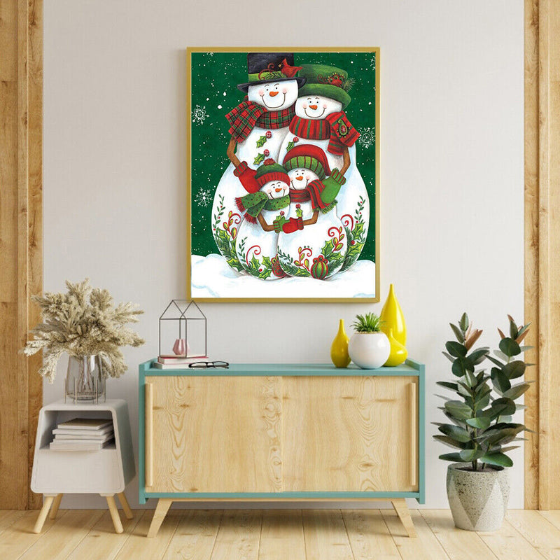 Christmas Snowman Oil Paint By Numbers DIY Drawing Hand Painted Wall Art Craf