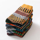 5 Pairs Fashion Adults Wool Socks Retro Printed Autumn Winter Thicken Knit Socks