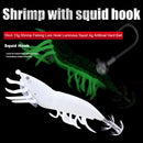 10cm 13g Shrimp Fishing Lure Hook Luminous Squid Artificial Bait (White) Newly