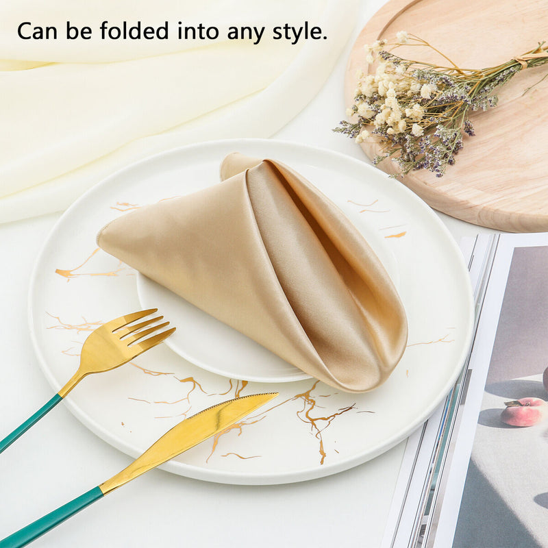 Wedding Table Cloth Faux Satin Cloth Square Table Napkins Dinner Decor